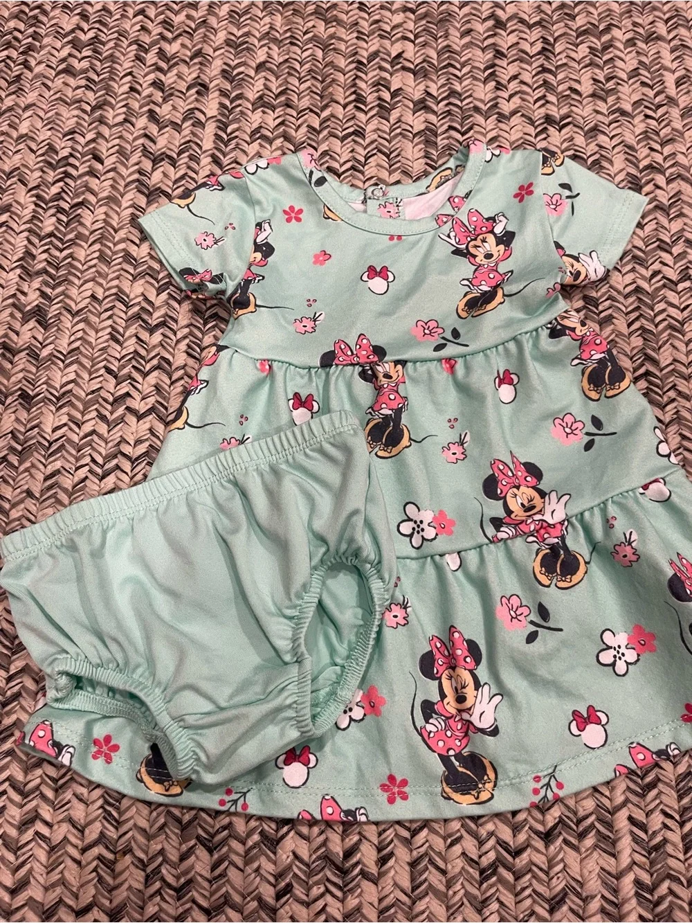Disney Baby 2 Minnie Dresses with bloomers and one onesie 3 month